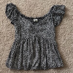 Japna Black and White Dotted Blouse